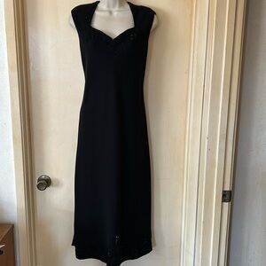 Jones New York Elegant Black Sleeveless Midi Dress